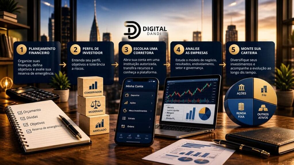 Como investir em ações para iniciantes