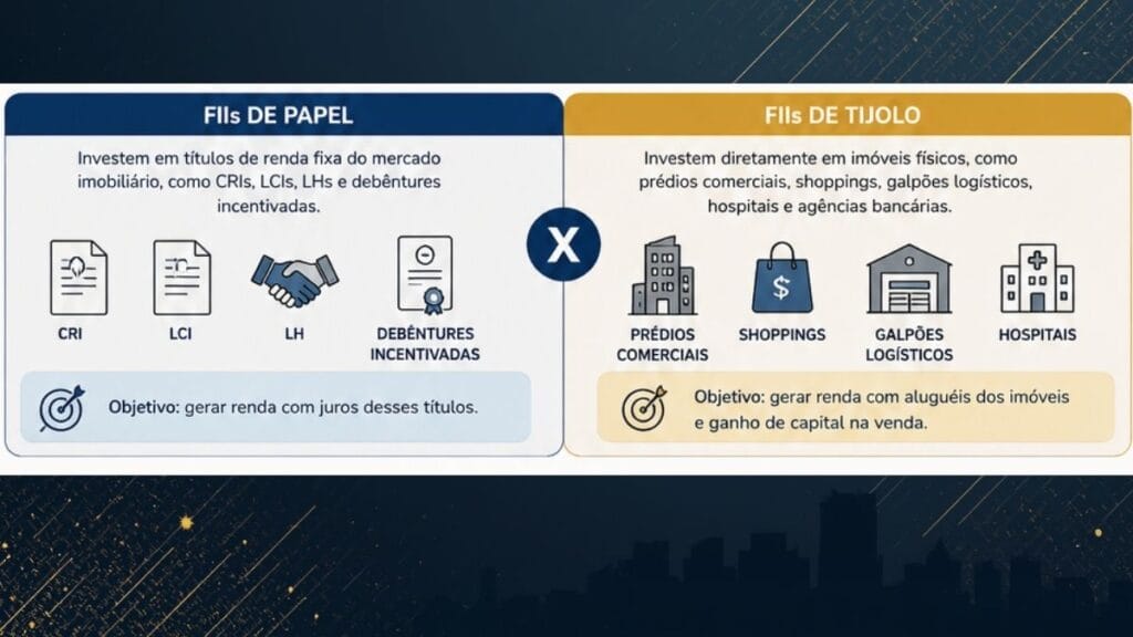 FIIs de Papel x FIIs de Tijolo: principais diferenças