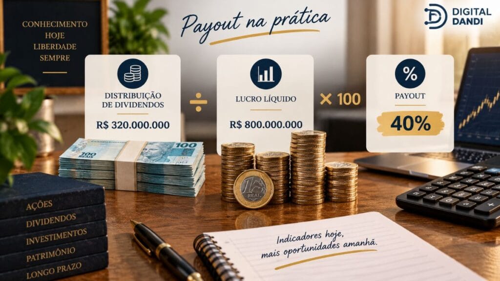 Como calcular o payout comparando dividendos distribuídos e lucro líquido